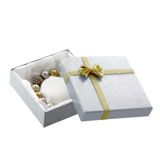 Silver Linen Bow Tie Jewelry Bangle Gift Packaging Boxes