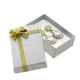 Silver Linen Bow Tie Large Jewelry Earring Gift Packaging Boxes