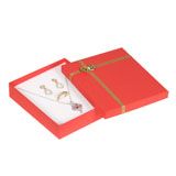 Red Linen Bow Tie Large Jewelry Combination Gift Packaging Boxes