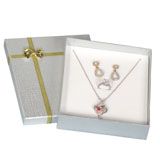 Silver Linen Bow Tie Large Jewelry Combination Gift Packaging Boxes