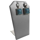 Steel Grey Leatherette Jewelry Earring / Pendant Stand