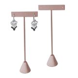 Champagne Pink Leatherette Jewelry Earring T Stand, 6-3/4