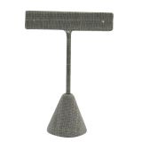 Grey Linen Jewelry Earring T Stand, 4-3/4