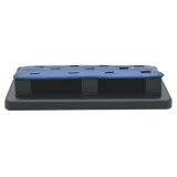 Blue Leatherette Jewelry Ring Clip Display Tray - Holds 11 Rings