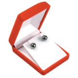Red Flocked Velour Jewelry Pendant Packaging Boxes