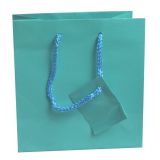 Glossy Teal Euro Tote Gift Shopping Bags, 6-1/2