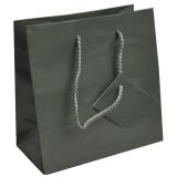 Glossy Grey Euro Tote Gift Shopping Bags, 6-1/2