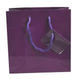 Glossy Purple Euro Tote Gift Shopping Bags, 6-1/2