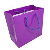 Glossy Purple Paper Euro Shopping Bags - Wholesale
