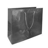 Glossy Grey Euro Tote Gift Shopping Bags, 9-1/2