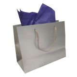 Glossy Silver Euro Tote Gift Shopping Bags, 9-1/2