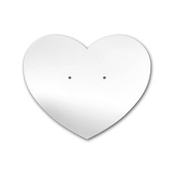 Glossy White Heart Earring Card  2-1/2