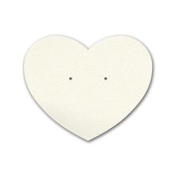 Ivory Heart Earring Card  2-1/2