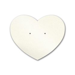 Shimmer White Gold Heart Earring Card  2-1/2