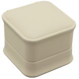 Cream Leatherette Single Ring Jewelry Boxes