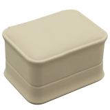 Cream Leatherette Dual Ring Jewelry Packaging Boxes