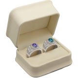 Cream Double Ring Boxes | Gems on Display