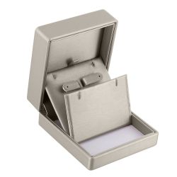 Luxury Silver Luna Leatherette Jewelry Pendant Gift Boxes 
