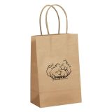 Brown Kraft Paper Gift Shopping Bag with Handle, 7-7/8