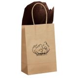 Brown Kraft Paper Gift Shopping Bag with Handle, 7-7/8