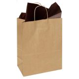 Brown Kraft Paper Gift Shopping Bag with Handle, 13-3/4