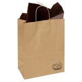 Brown Kraft Paper Gift Shopping Bag with Handle, 13-3/4