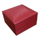 Premium Textured Red Leatherette Single Ring Engagement Jewelry Box
