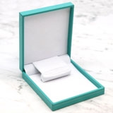 Teal Leatherette Wedding Jewelry Ring Engagement Gift Box