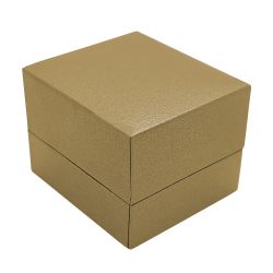 Metallic Gold Leatherette Jewelry Ring Boxes 