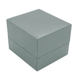 Metallic Silver Leatherette Jewelry Ring Boxes