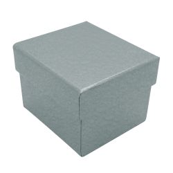 Metallic Silver Leatherette Jewelry Ring Boxes