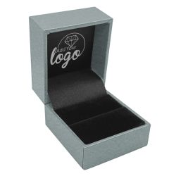 Metallic Silver Leatherette Jewelry Ring Boxes