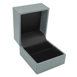 Metallic Silver Leatherette Jewelry Ring Boxes