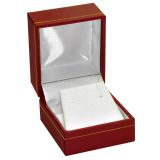 Red Leatherette, Gold Trim, Jewelry Earring Box