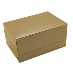 Metallic Gold Leatherette Wide Jewelry Ring Boxes 