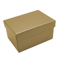 Metallic Gold Leatherette Wide Jewelry Ring Boxes 