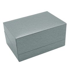 Metallic Silver Dual Jewelry Ring Box