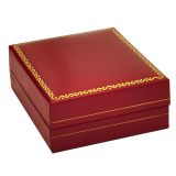 Red Leatherette, Gold Trim, Jewelry Earring / Pendant Box