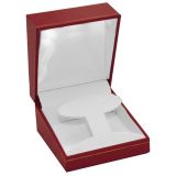 Red Leatherette, Gold Trim, Jewelry T-Insert Earring Box