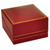 Red Leatherette, Gold Trim, Jewelry T-Insert Earring Box