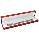 Red Leatherette Jewelry Bracelet Box | Gems on Display 