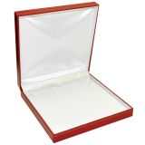Red Leatherette, Gold Trim, Jewelry Necklace Display Gift Boxes