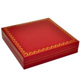 Red Leatherette, Gold Trim, Jewelry Necklace Display Gift Boxes