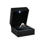 Black LED Ring Box With Velvet Ring Insert