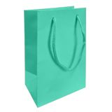 Aqua Euro Tote Gift Shopping Bags, 4-3/4