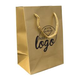Gold  Euro Tote Gift Shopping Bags, 4-3/4