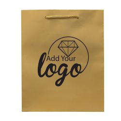 Gold Tote Gift Shopping Bags, 8