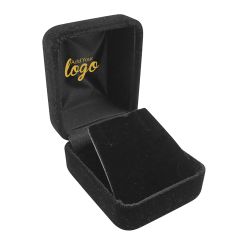 Black Velvet with black insert jewelry earring gift packaging box with custom printed logo