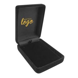 Large black velvet jewelry earring and pendant gift packaging box with custom logo