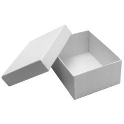 White packer box for black velvet jewelry pendant or earring box